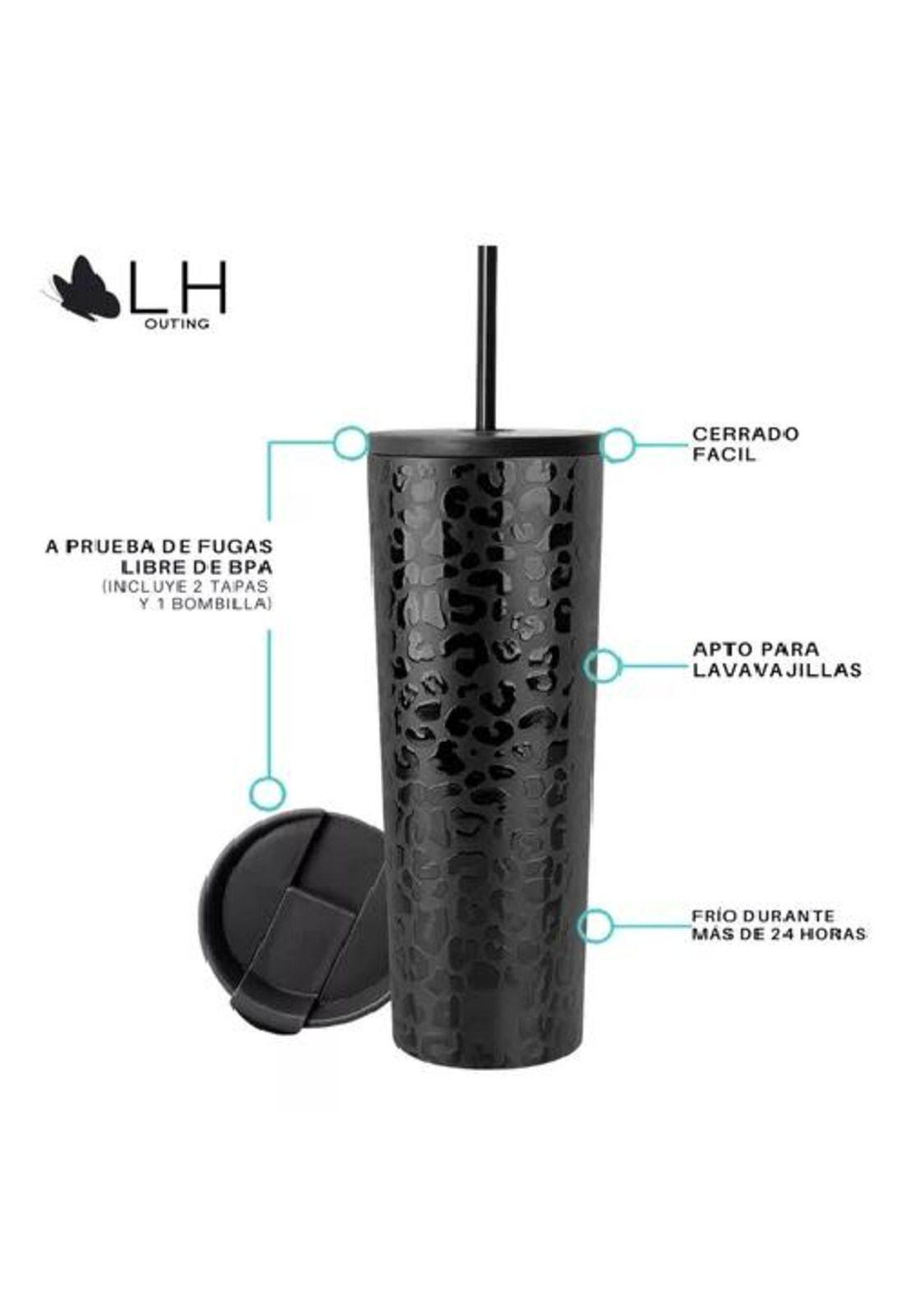 Vaso térmico mug LH 700 lt, acero inoxidable, frío y calor, color negro-2