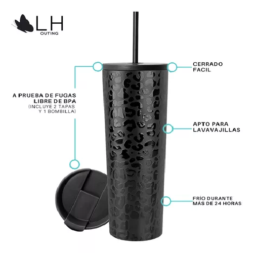 Vaso térmico mug LH 700 lt, acero inoxidable, frío y calor, color negro-2