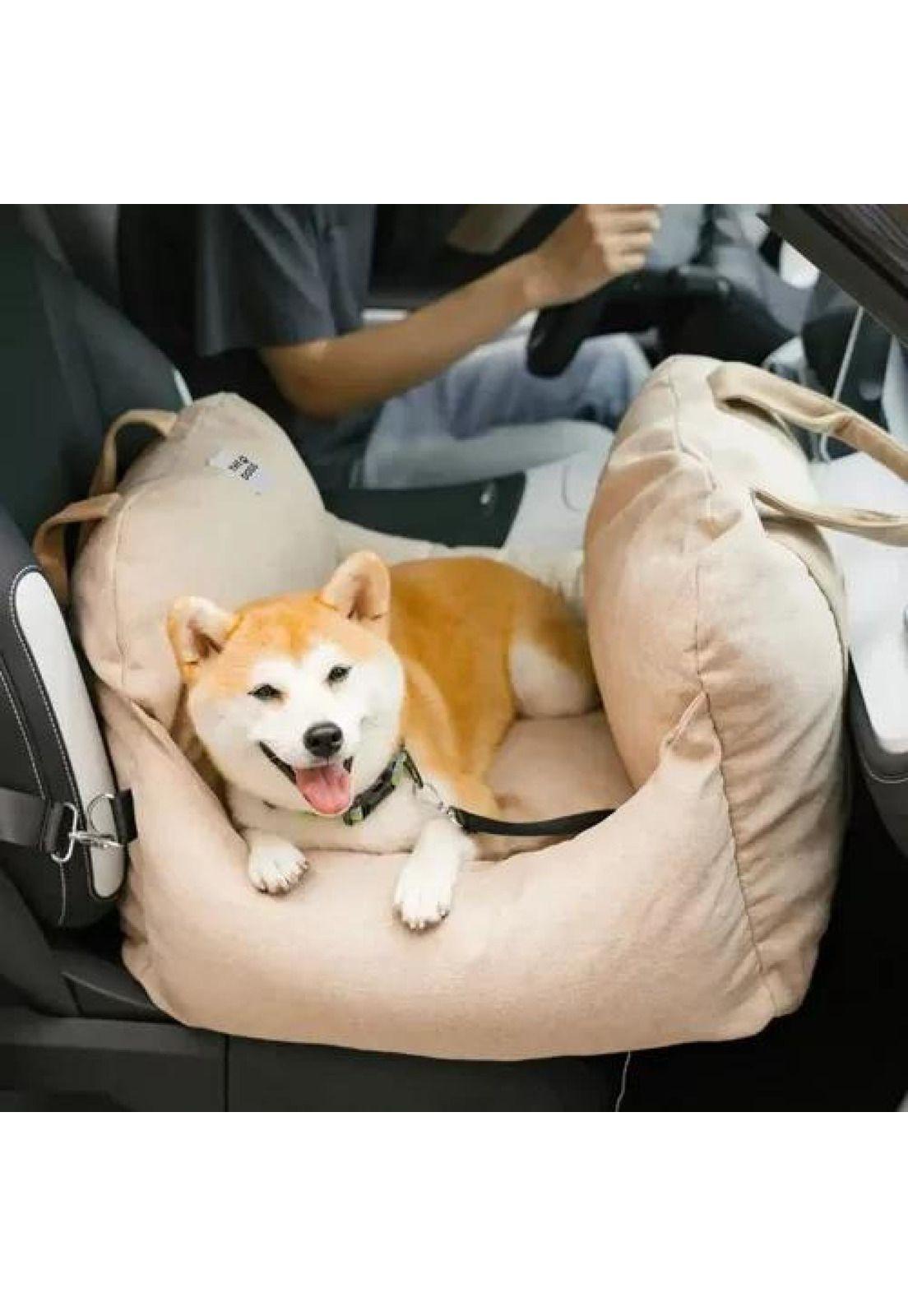 Asiento de auto para perro pequeño premium lavable gris-2