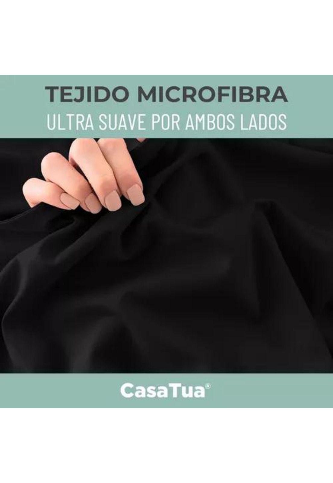 Sábana 1800 Ultra Suave + Funda Bordada - 1.5 Plazas Color Negro-3
