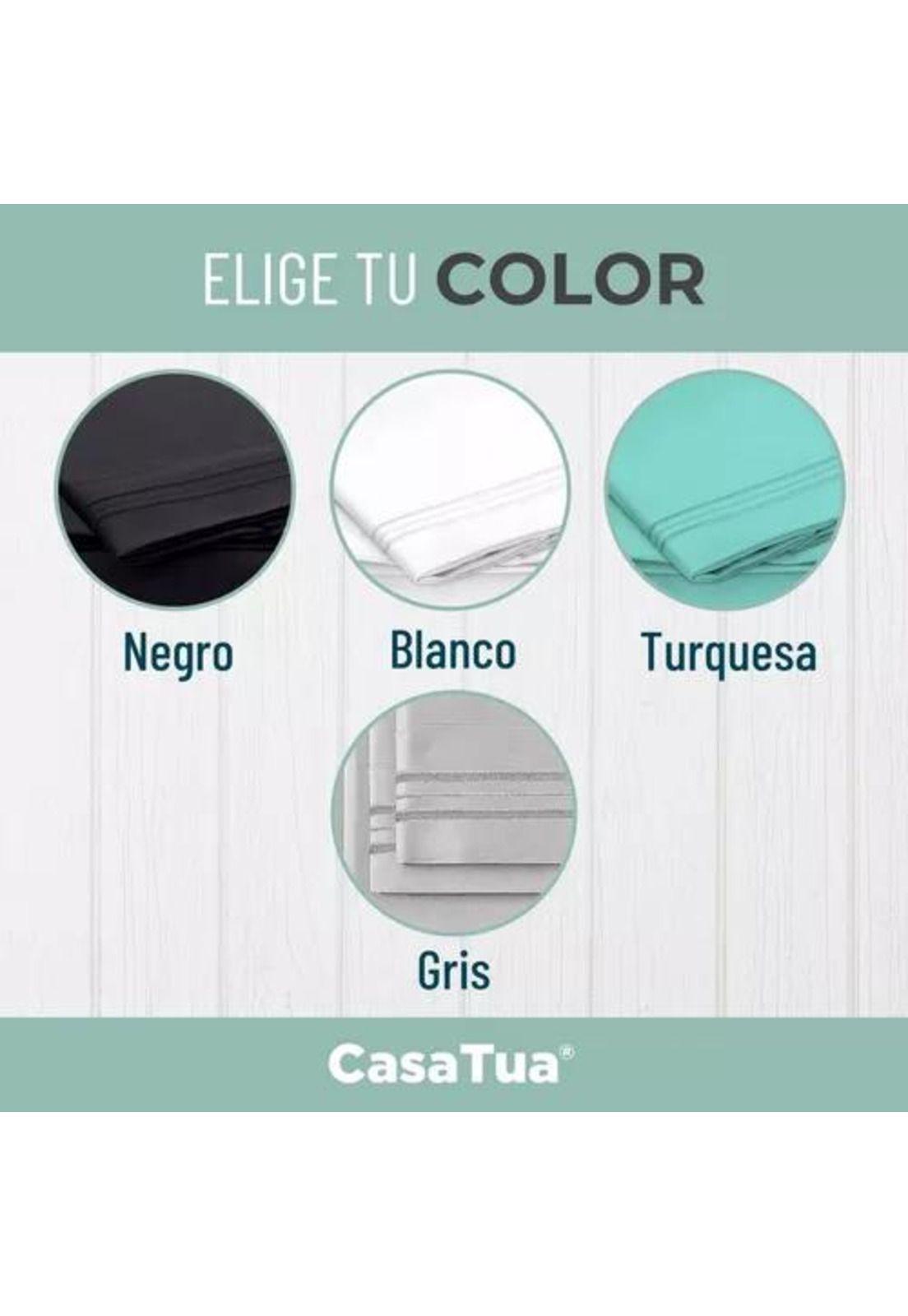 Sábana 1800 Ultra Suave + Funda Bordada - 1.5 Plazas Color Negro-5