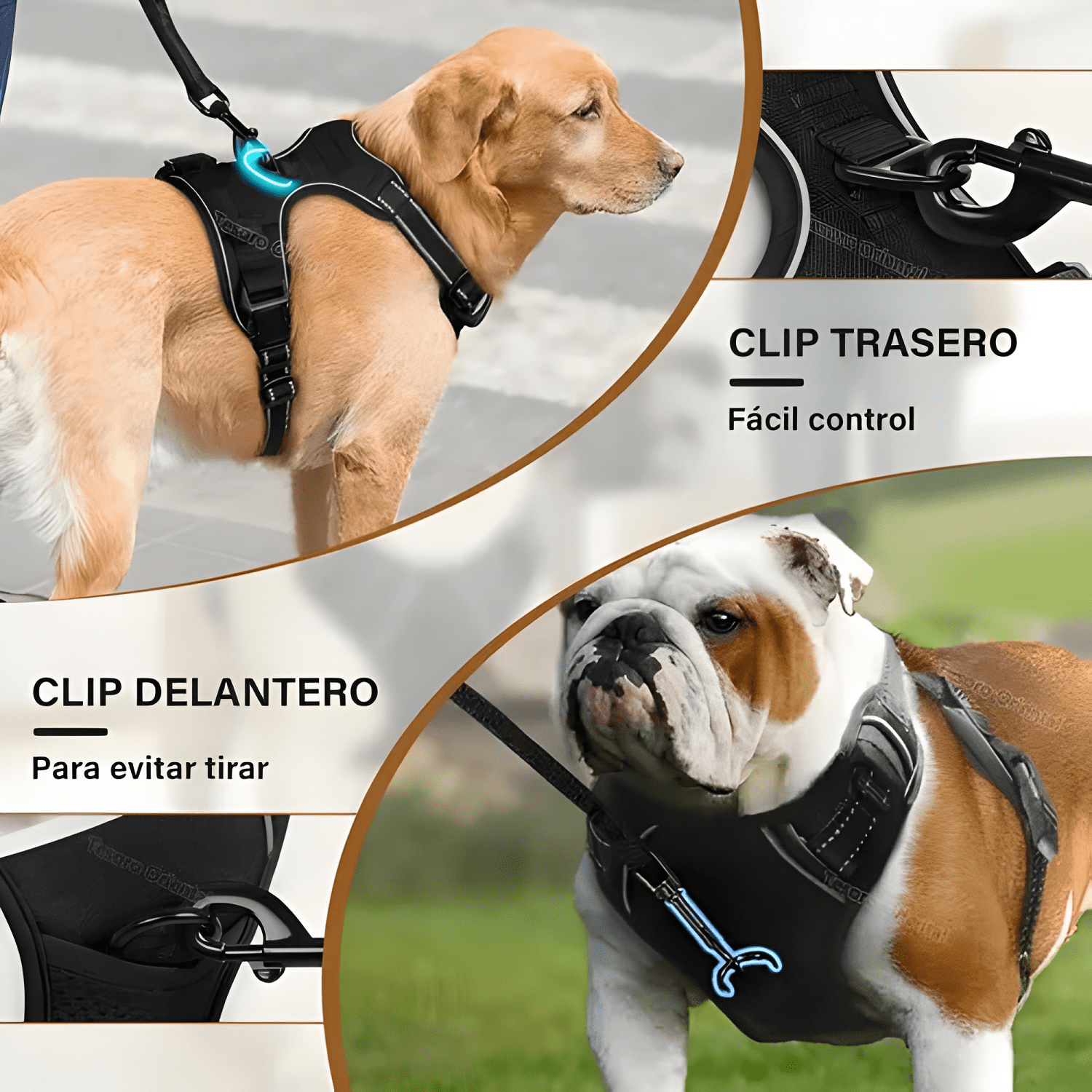 Pechera para perro arnés ajustable reflectantes #4-4