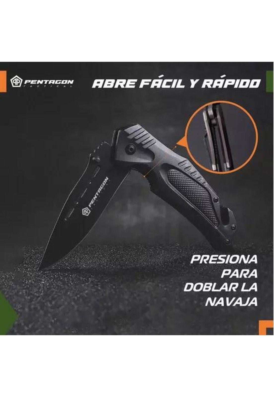 Cuchillo Táctico - Navaja Pentagon para Caza y Supervivencia, Color Hannibal-2