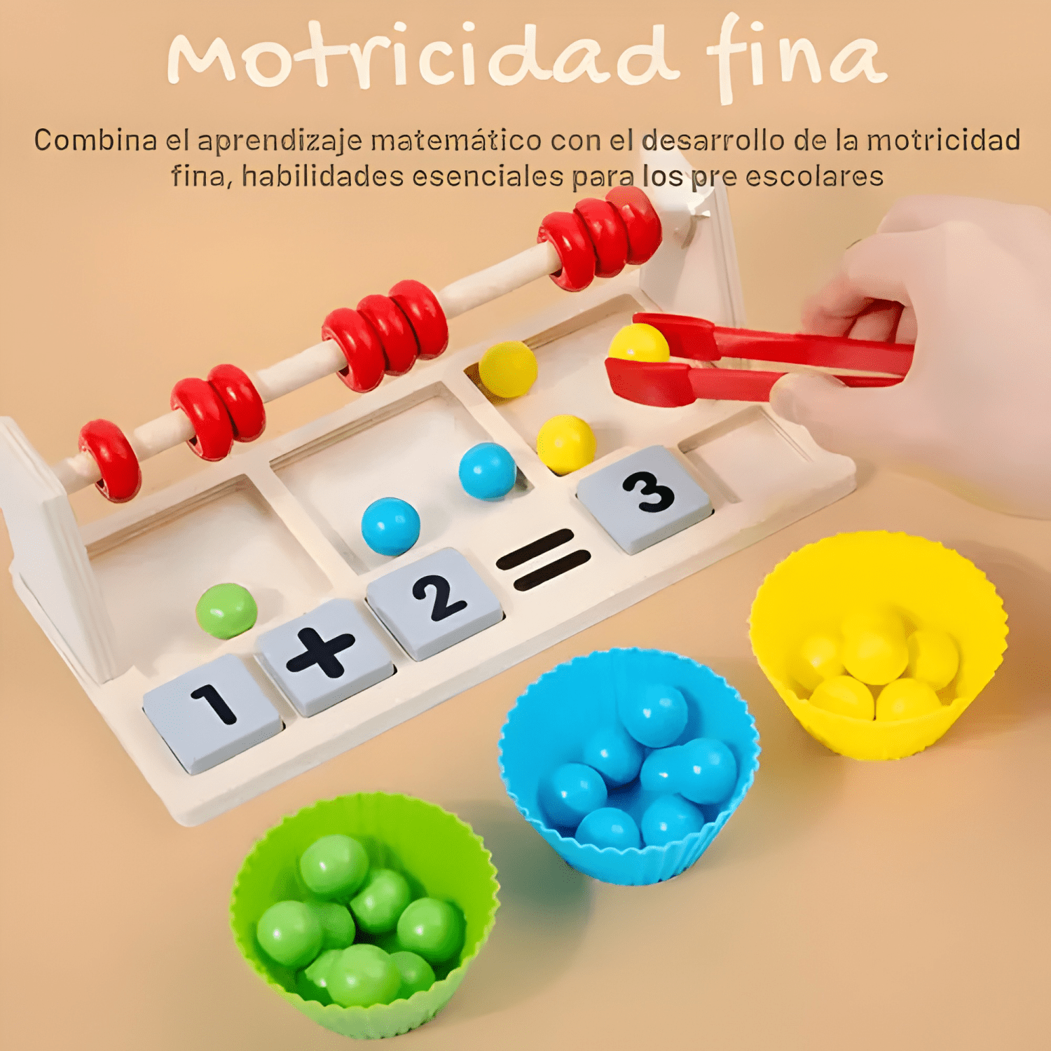Ábaco de madera montessori matemáticas y motricidad fina #3-3