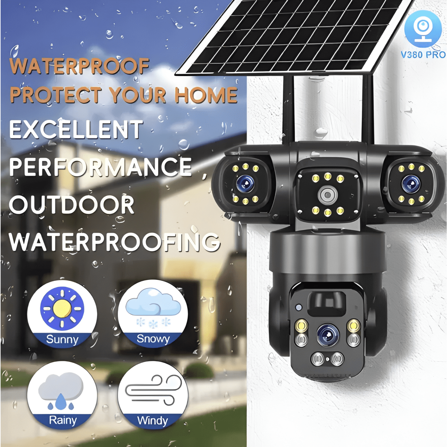 Camara Solar Inteligente 360° Vision Nocturna Color Mcasa-3
