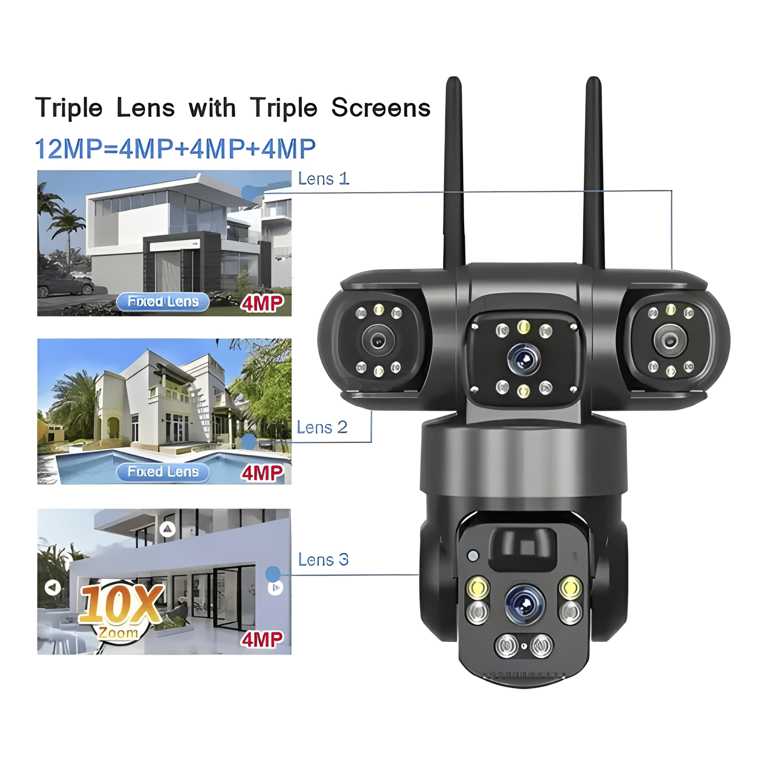 Camara Solar Inteligente 360° Vision Nocturna Color Mcasa-4