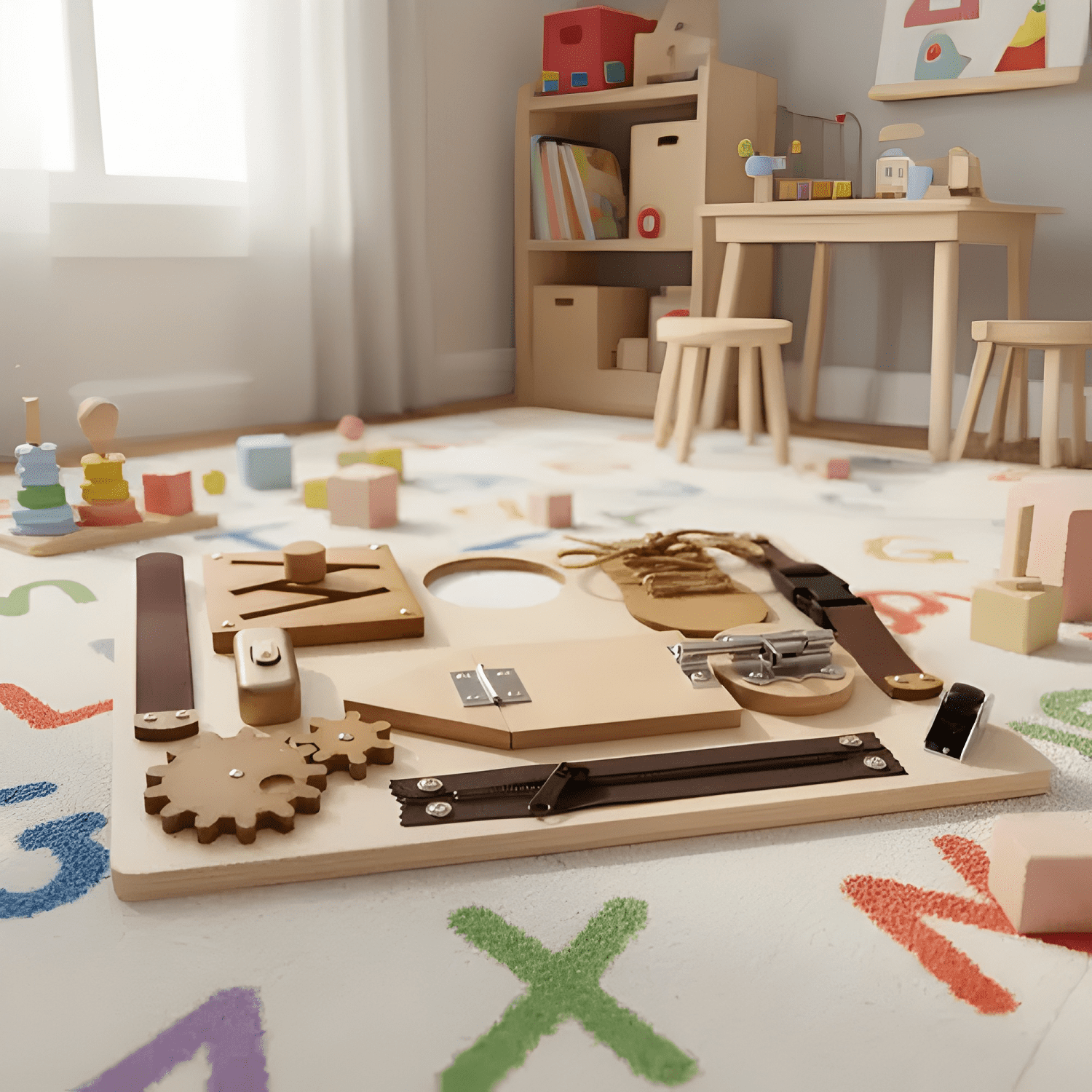 Tablero sensorial montessori juguete habilidades motoras-3
