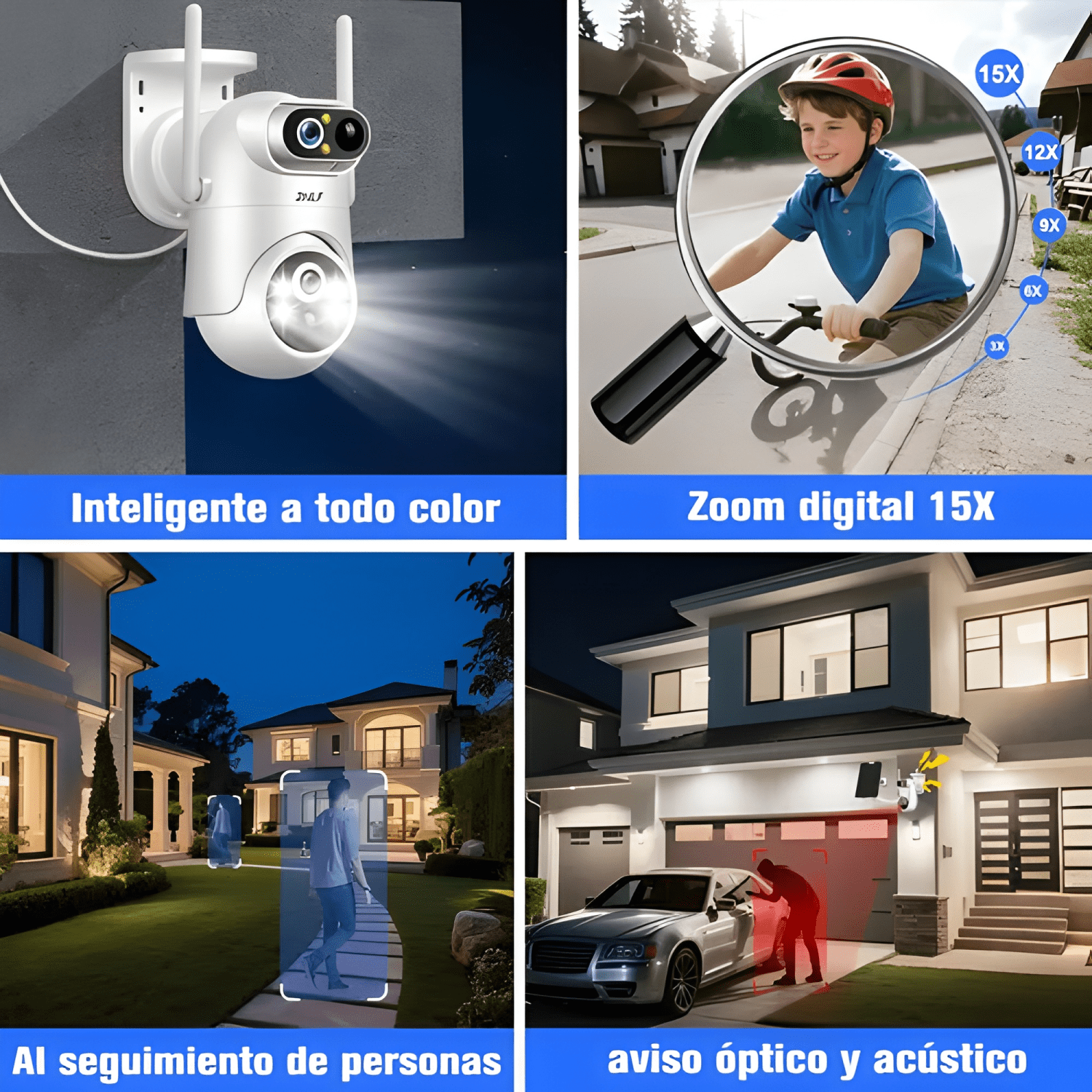 2nlf® 12mp Cámara de Seguridad Wifi Solar 2 Lente 2 Lite-4