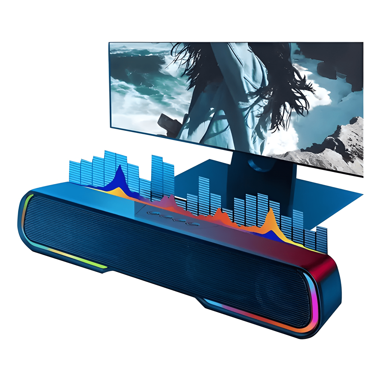 Soundbar parlante gamer bluetooth luces rgb 1200mah #4-0