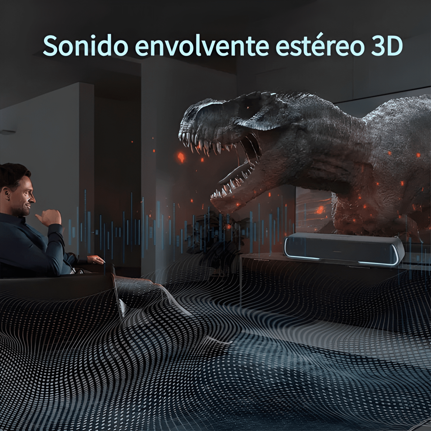 Soundbar parlante gamer bluetooth luces rgb 1200mah #4-1