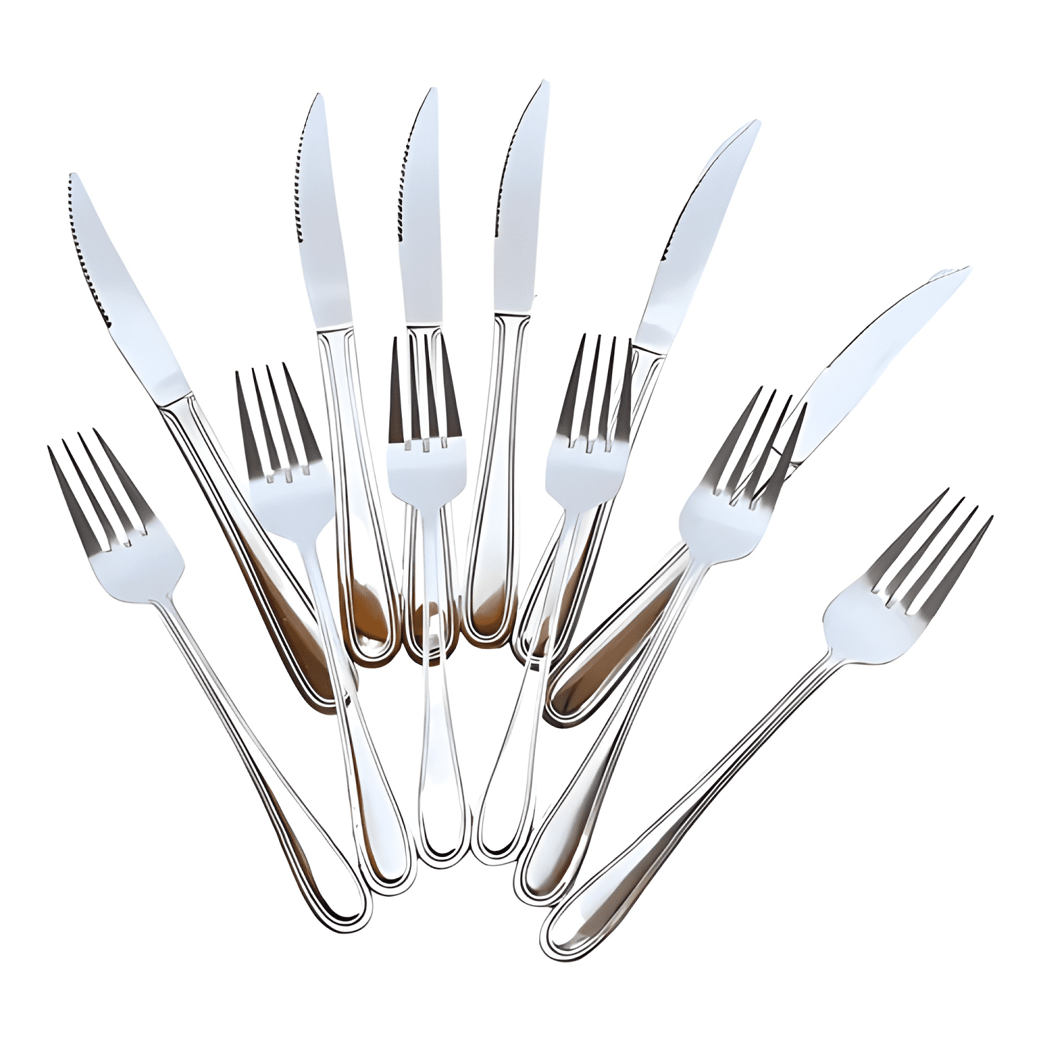 Pack 12 tenedores + 12 cuchillos de mesa acero inoxidable-1