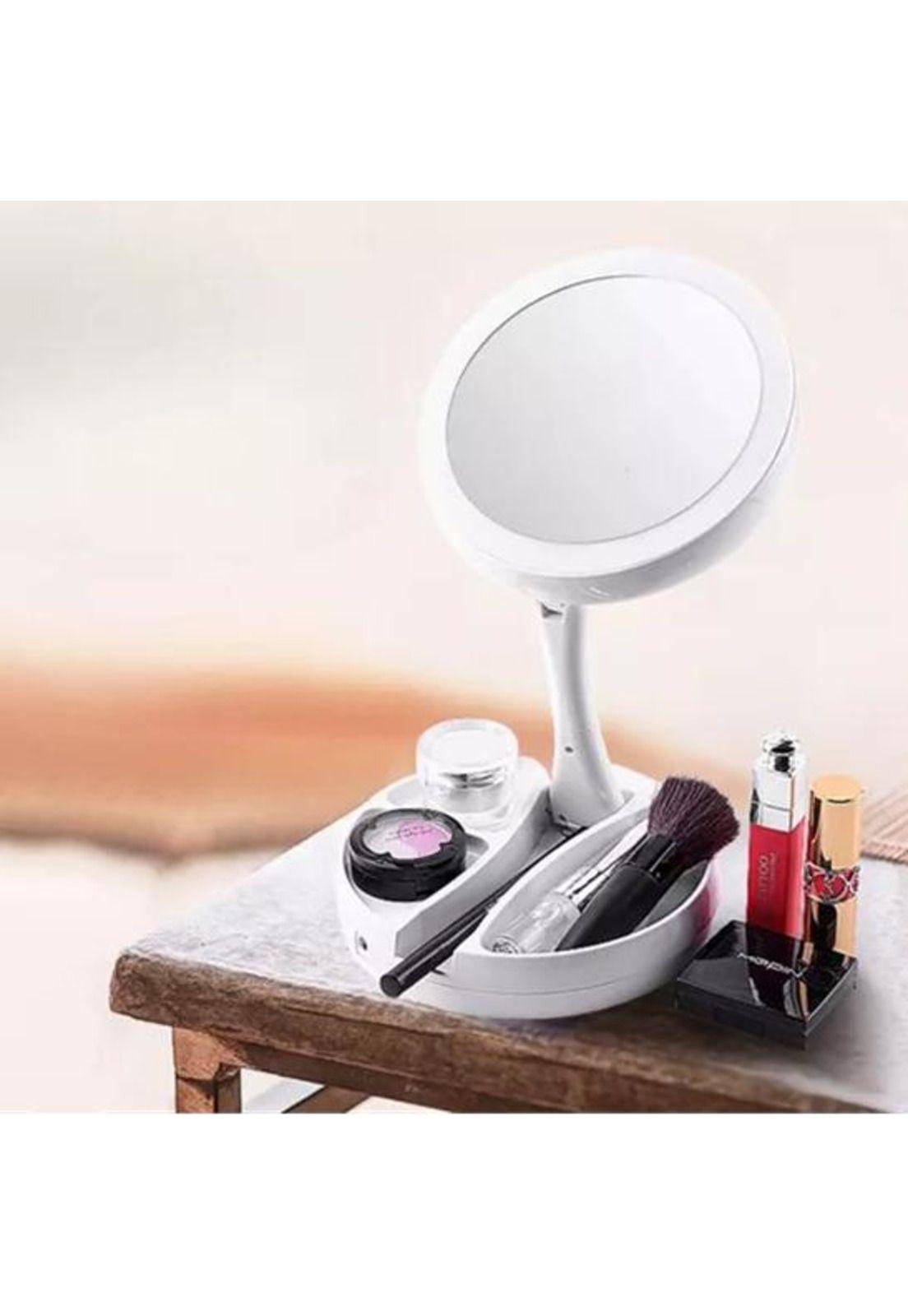 Espejo con Luz LED para Maquillaje Plegable y Aumento X10-3