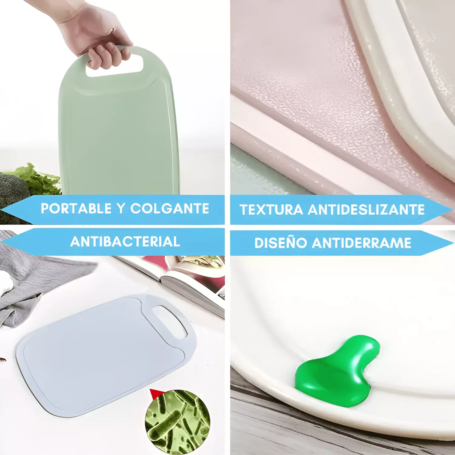 Set cuchillos juego cocina acero inoxidable tabla picar 3pcs-4