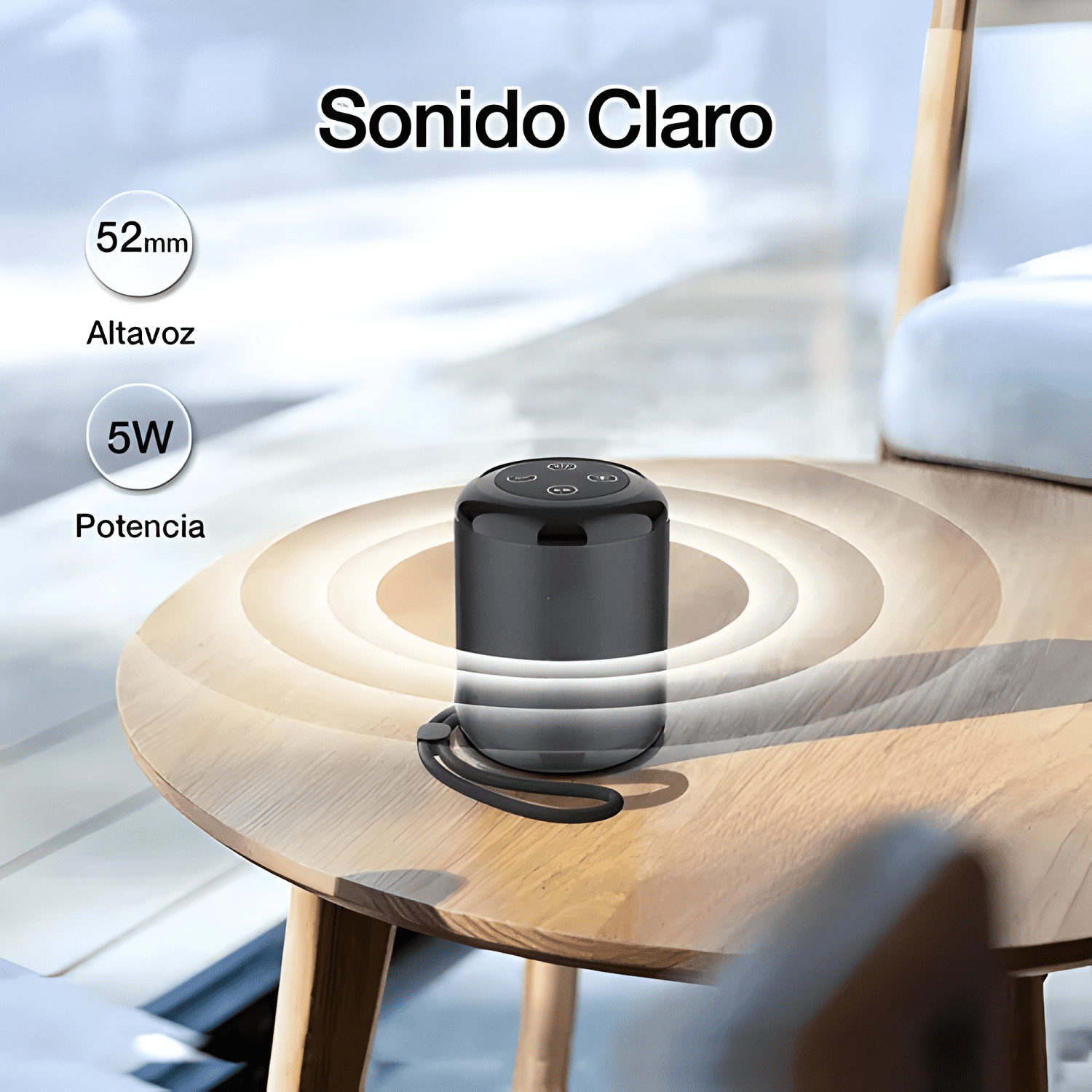 Parlante bluetooth portátil bass altavoz inalámbrico Negro-1
