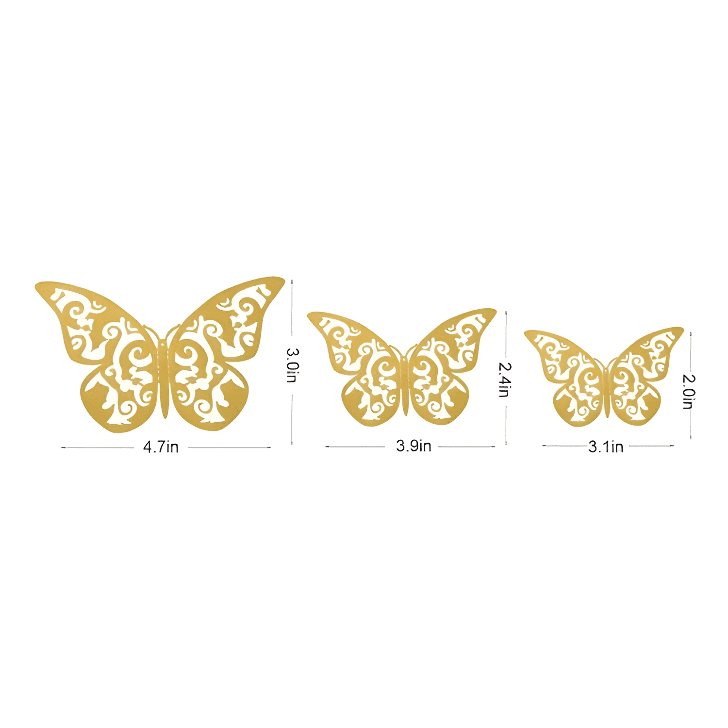 Set 24 Decoración De La Pared De La Mariposa 3D Color-2