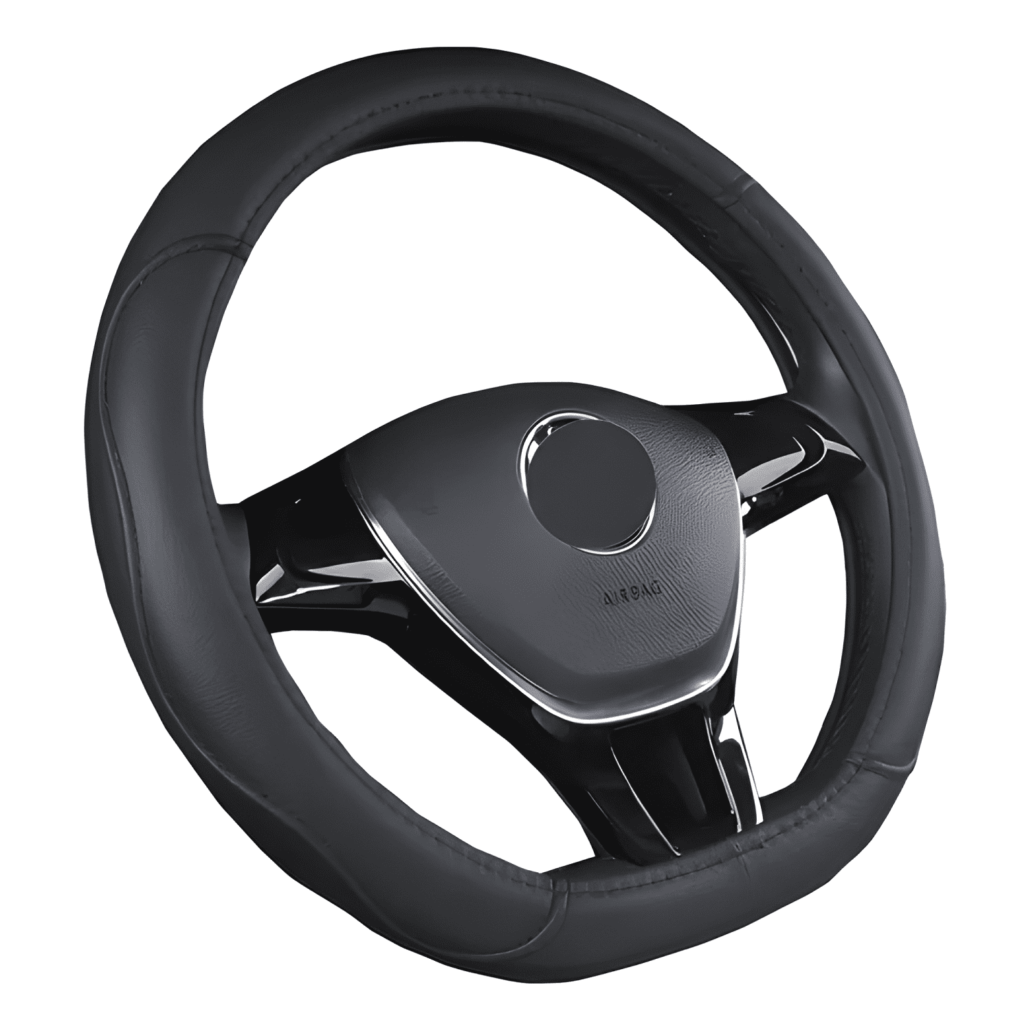 Funda Cubre Volante Tipo D Eco Cuero Antideslizante IV Negro-0