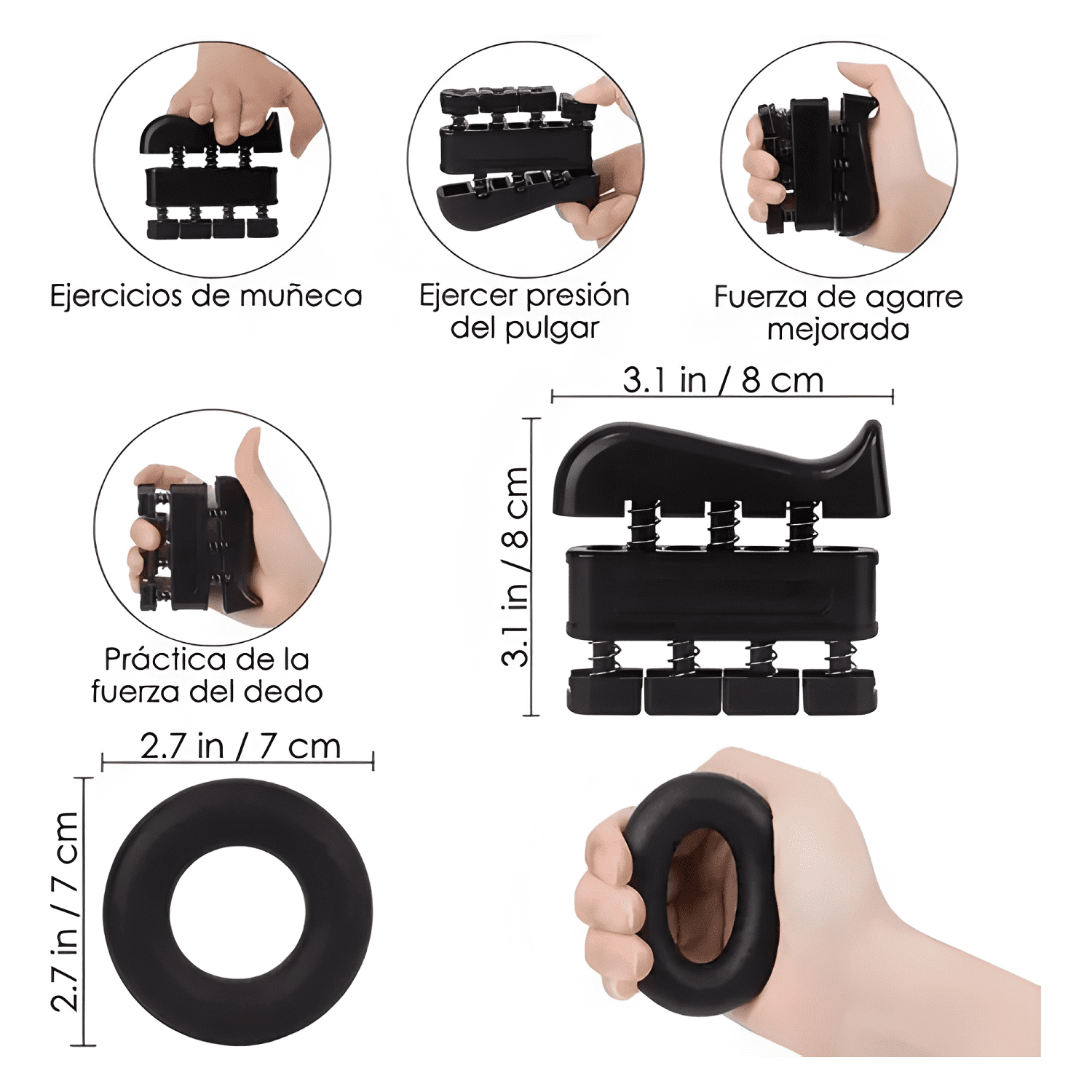 Hand grip set ejercitadores mano muñeca antebrazo #11-4