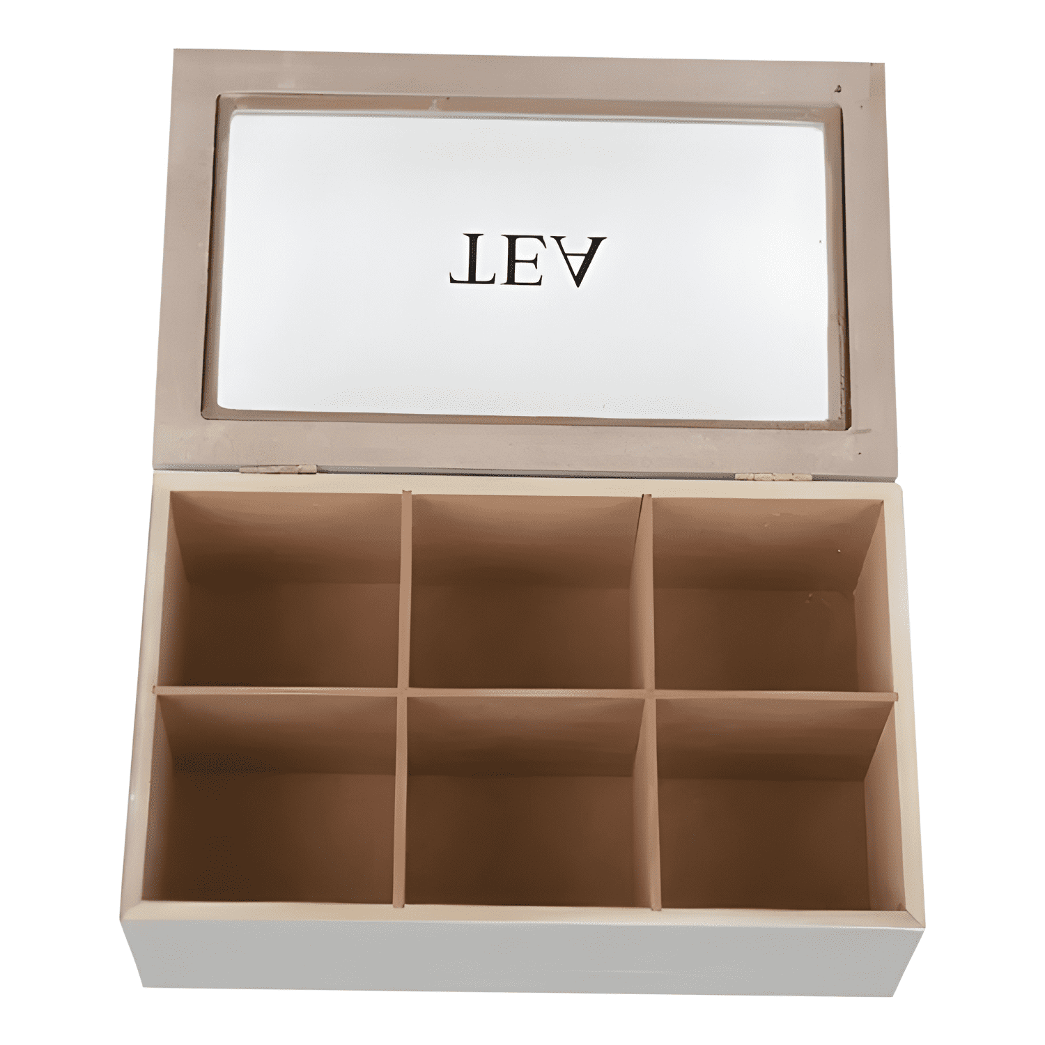 Mini caja para almacenar bolsas de té 6 compartimientos-1