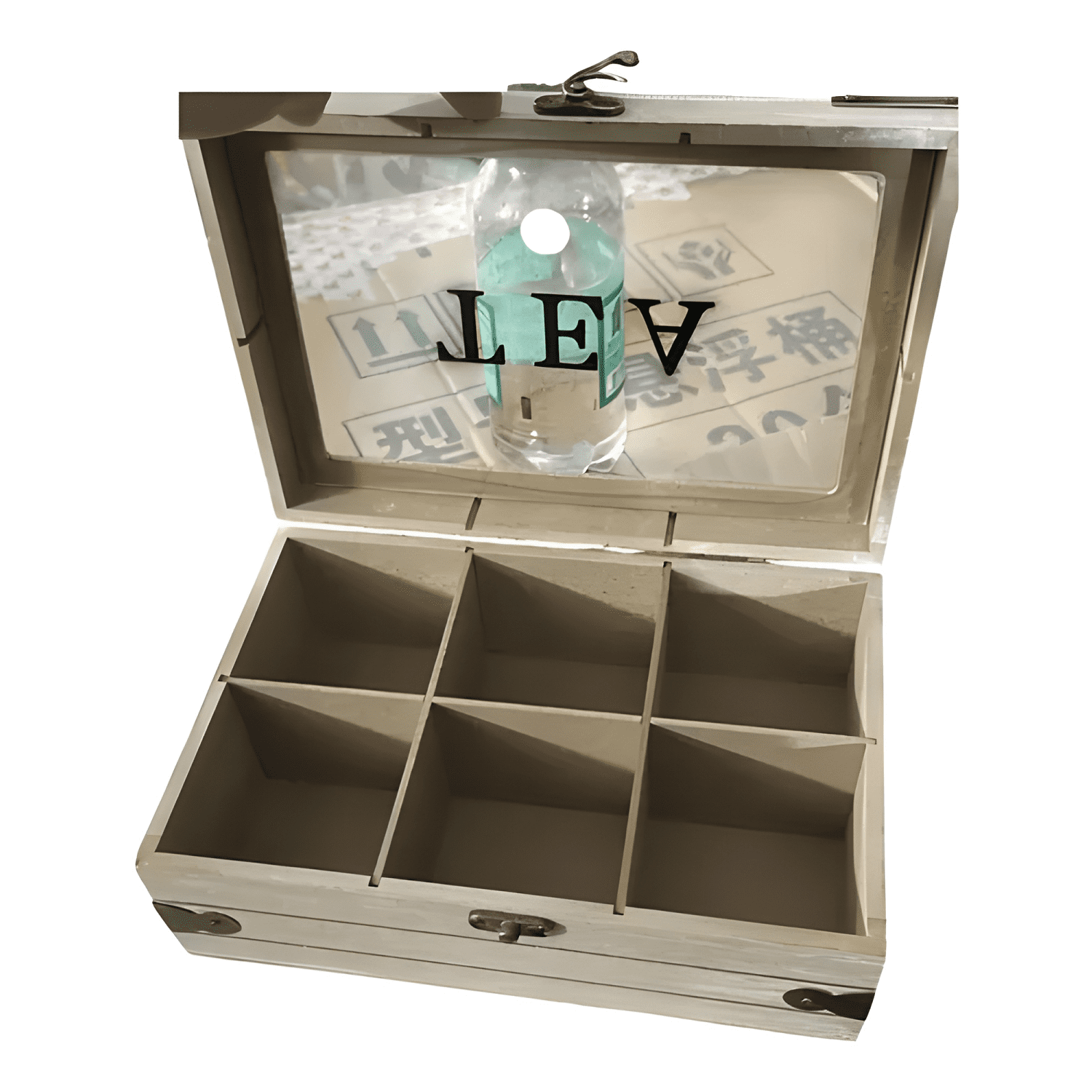 Mini caja para almacenar bolsas de té 6 compartimientos-2