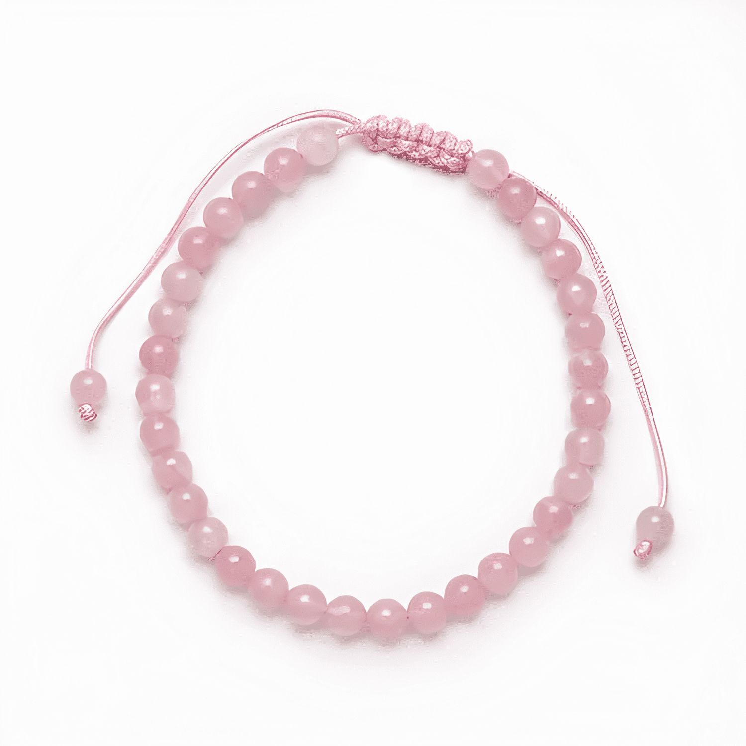 Pulsera piedra cuarzo natural ajustable protección Rosado-0