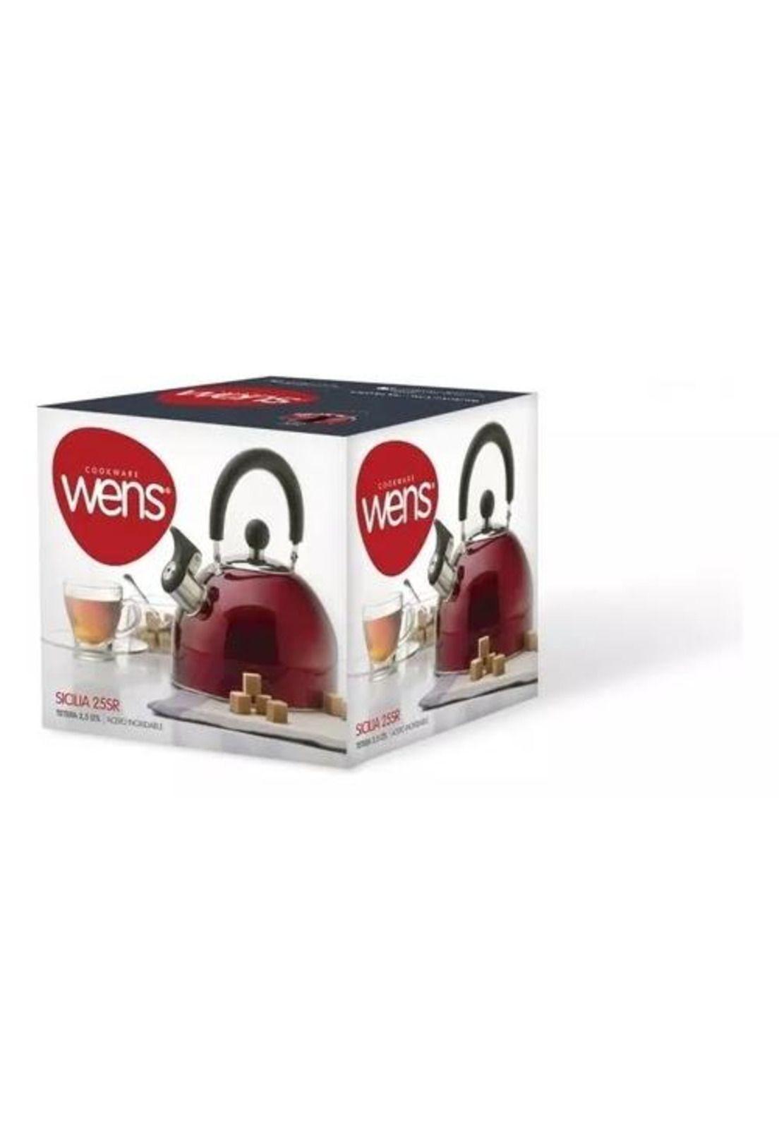 Tetera de Acero Inoxidable - Silbato, 2500 ml, Sicilia, Color Rojo-2