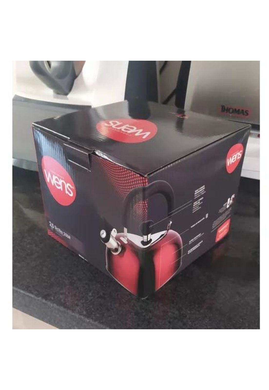 Tetera de Acero Inoxidable - Silbato, 2500 ml, Sicilia, Color Rojo-3