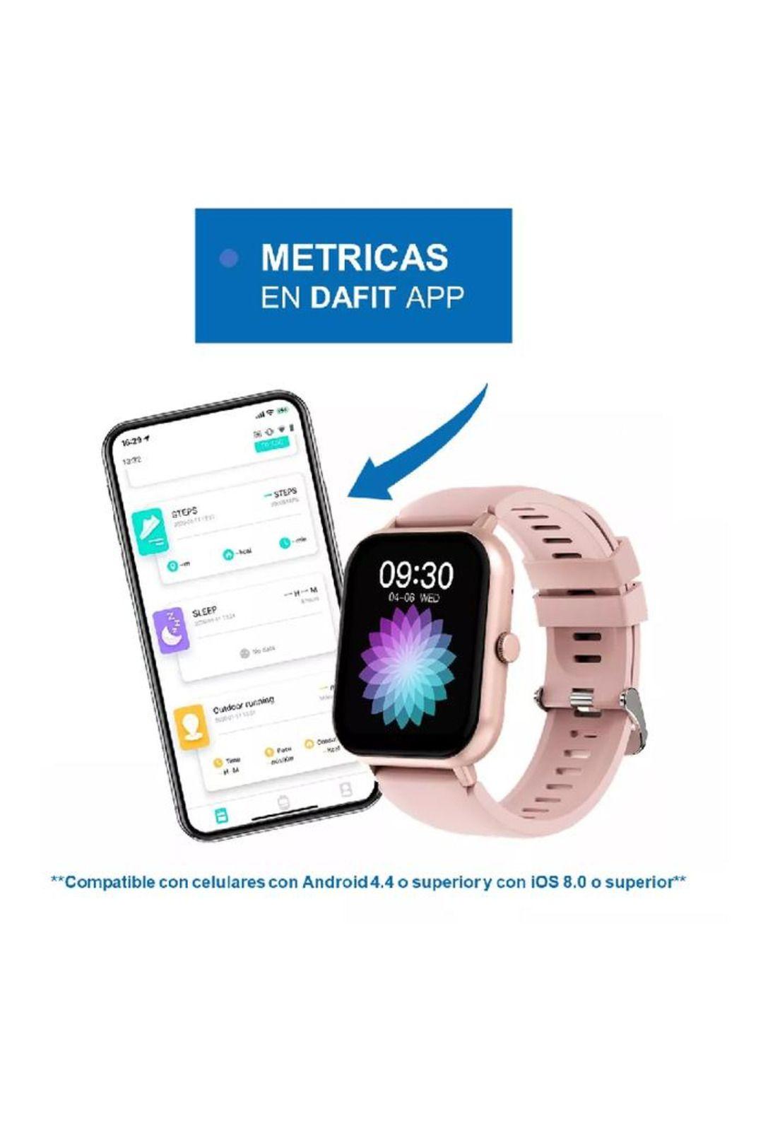 Reloj inteligente smartwatch deportivo color rosado-3
