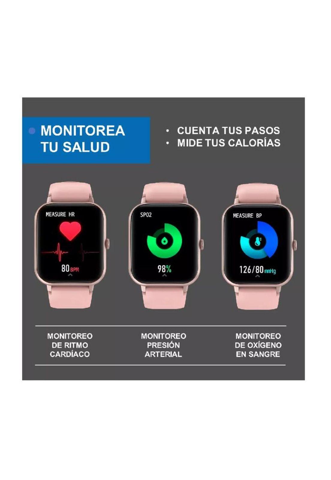 Reloj inteligente smartwatch deportivo color rosado-4