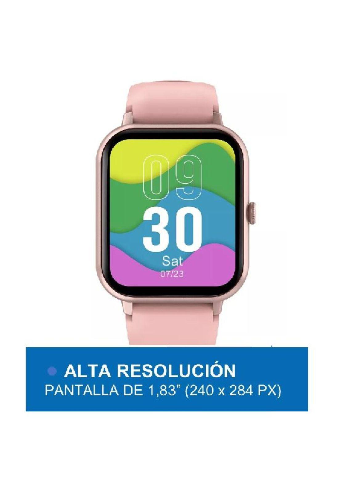 Reloj inteligente smartwatch deportivo color rosado-5