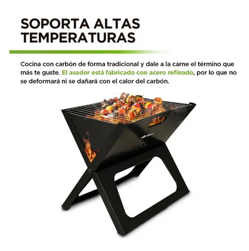 Asador De Carbon Parrilla Portatil Plegable Para Carne Asada-4