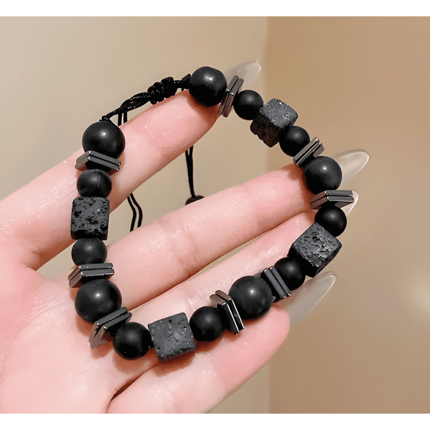 Pulsera turmalina ajustable protección anti estrés ansiedad-2