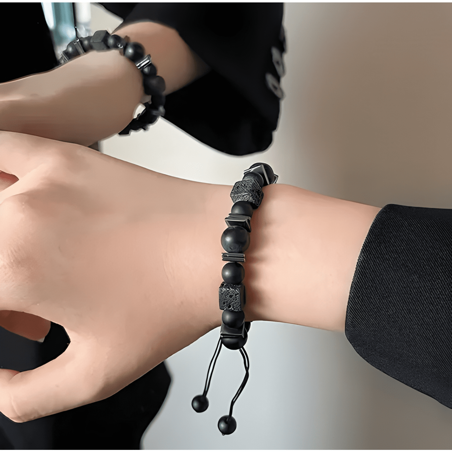 Pulsera turmalina ajustable protección anti estrés ansiedad-3