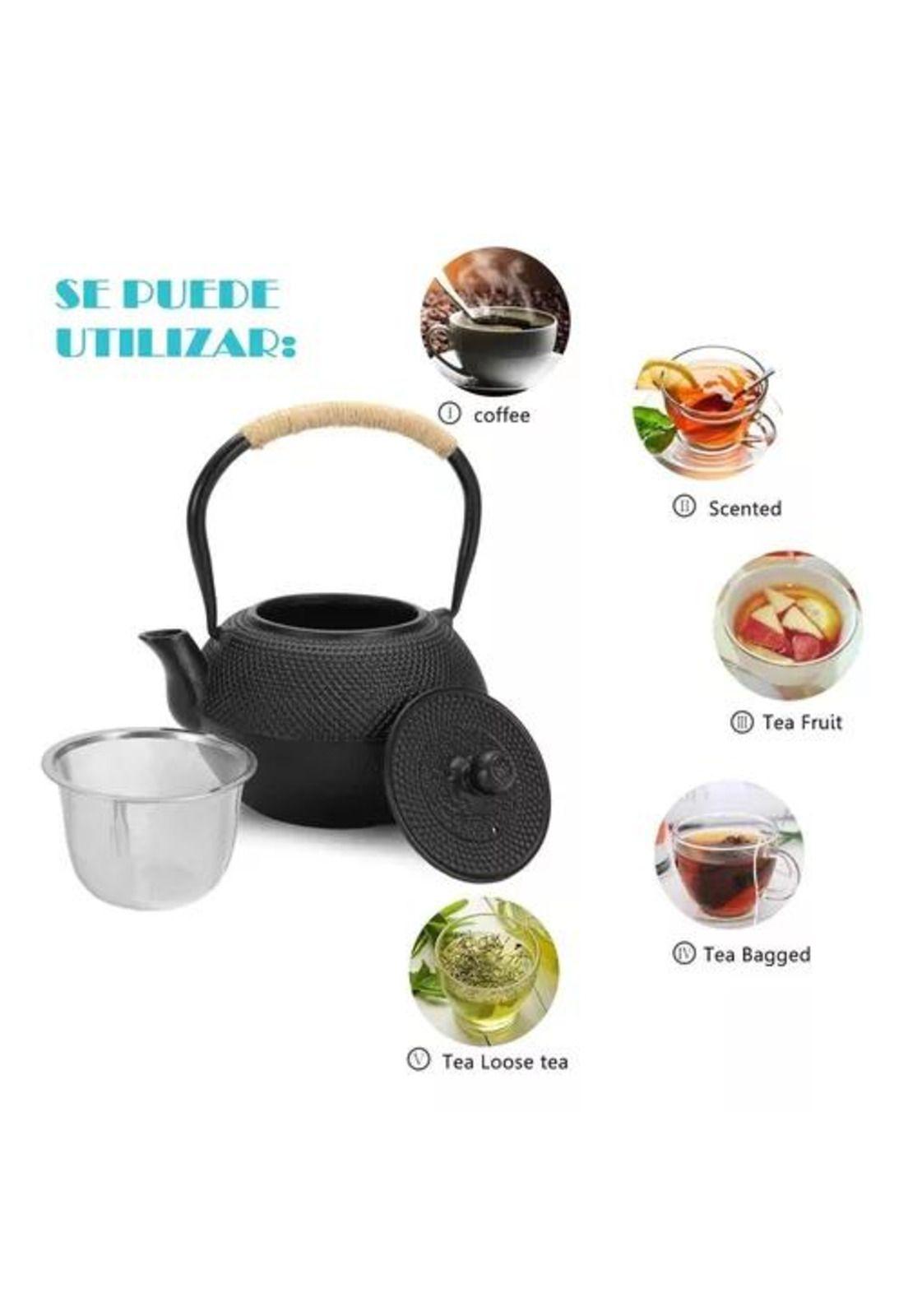 Tetera de Hierro Fundido - Tetera Japonesa con Infusor, 1.2 Litros-5