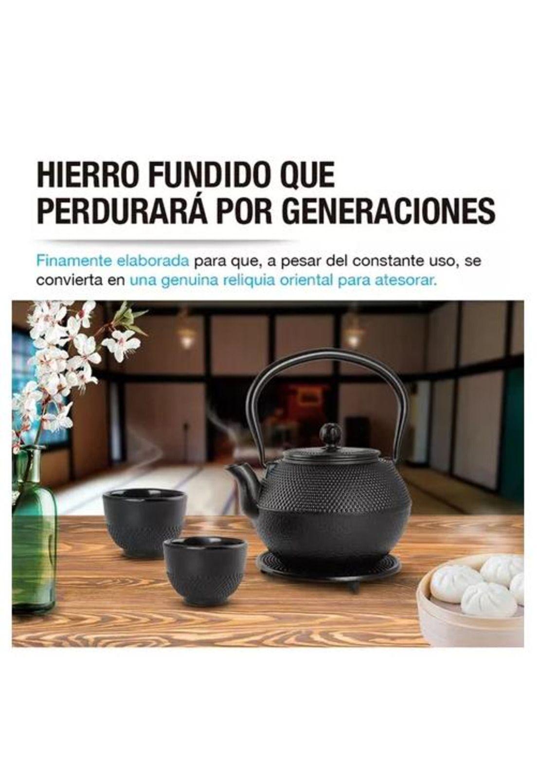 Tetera de Hierro Fundido - Tetera Japonesa con Infusor, 1.2 Litros-6