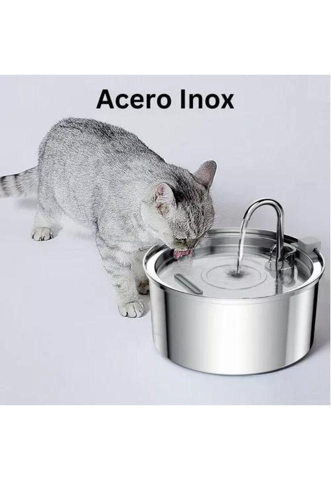 Fuente de Agua para Gato - Acero Inoxidable, Llave Silenciosa-2