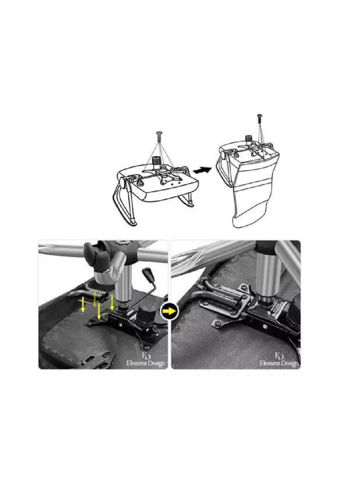 Silla de oficina ergonómica Emilio cuero con malla color negro-3