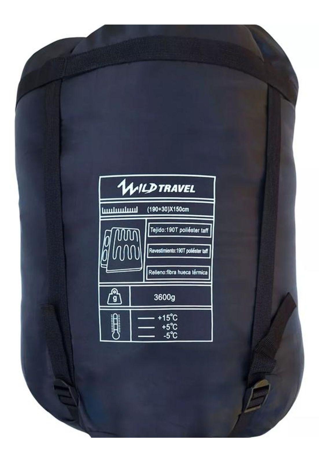 Saco de dormir dos plazas doble Wild Travel -5º +15º 3600g azul-3