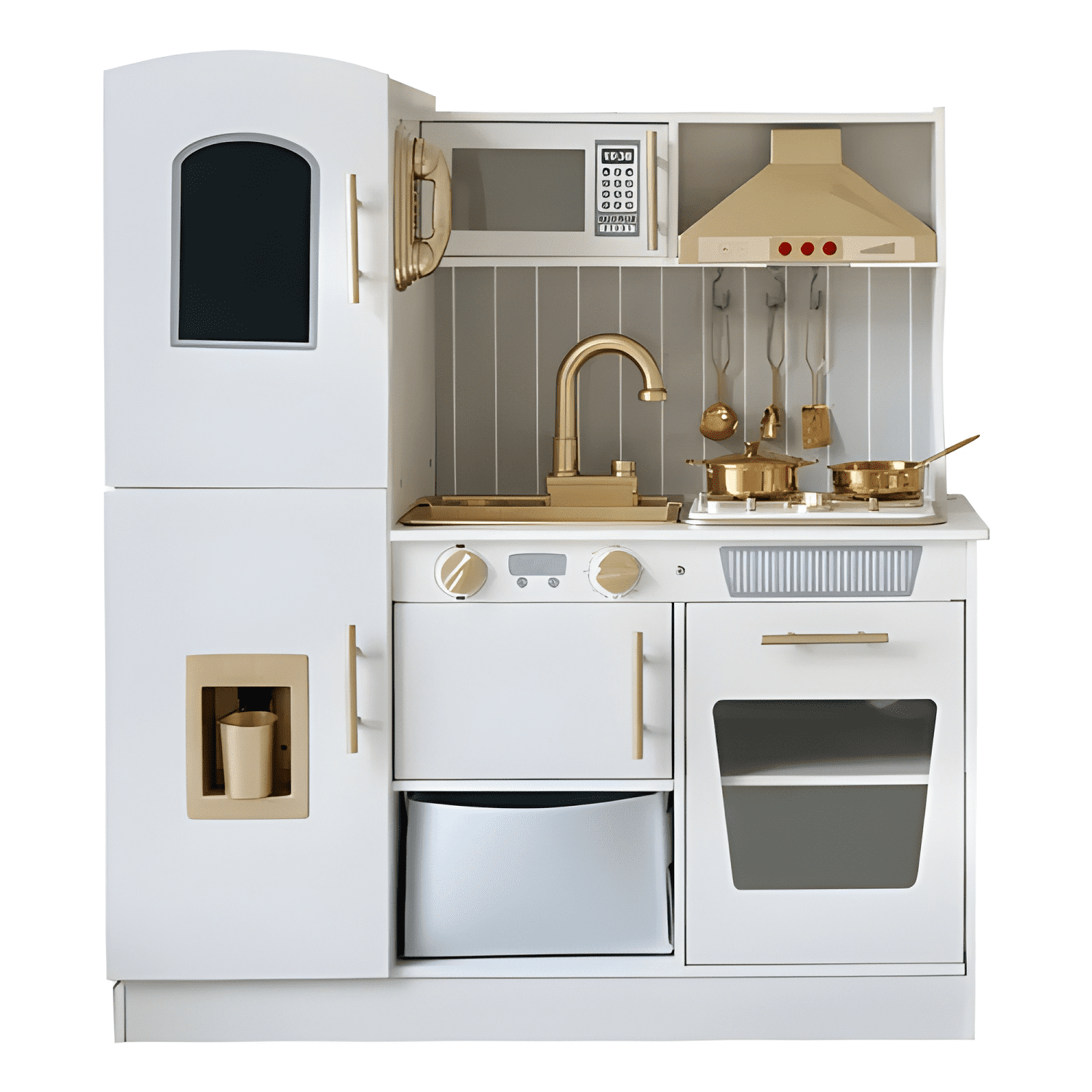 Cocina de madera interactiva para niños con accesorios-0