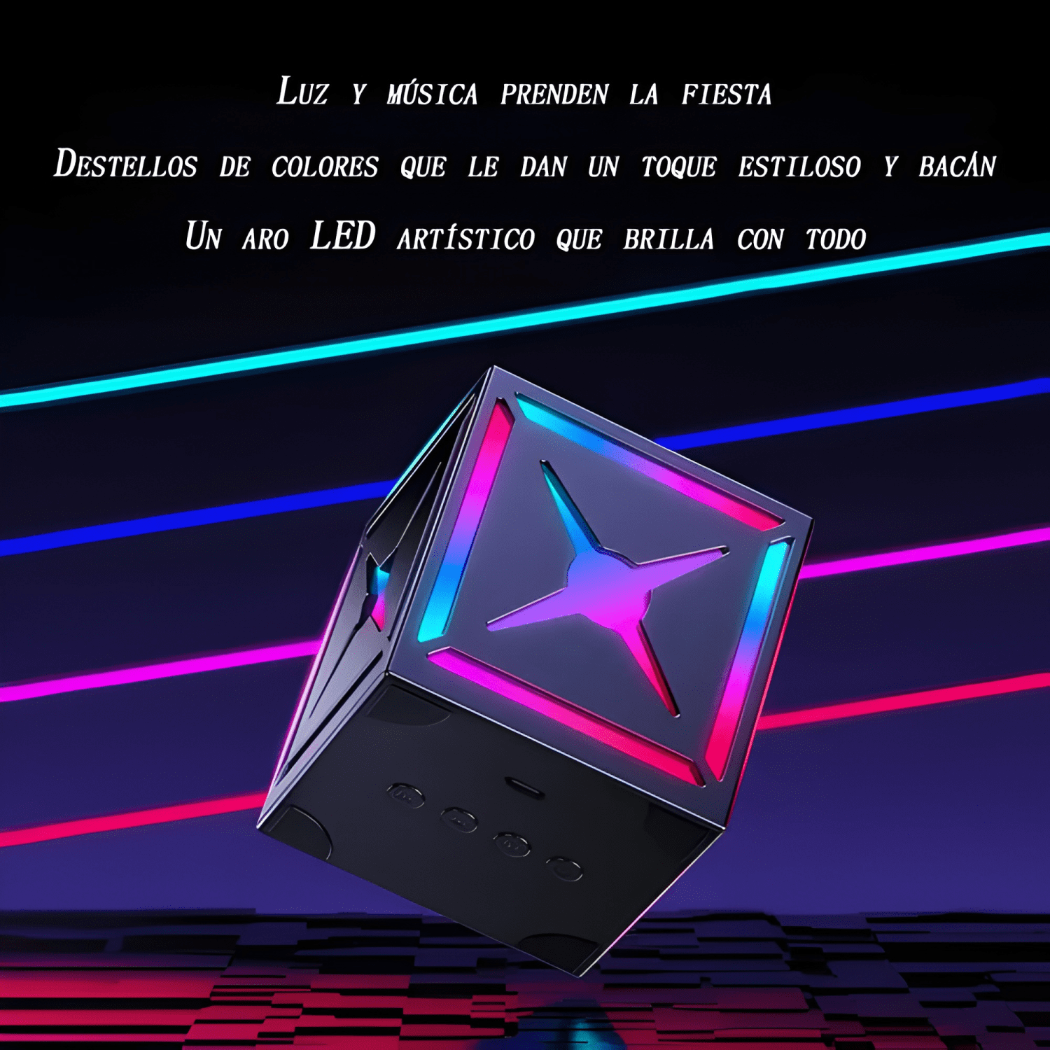 Parlante bluetooth portátil subwoofer luz rgb alta #1-4