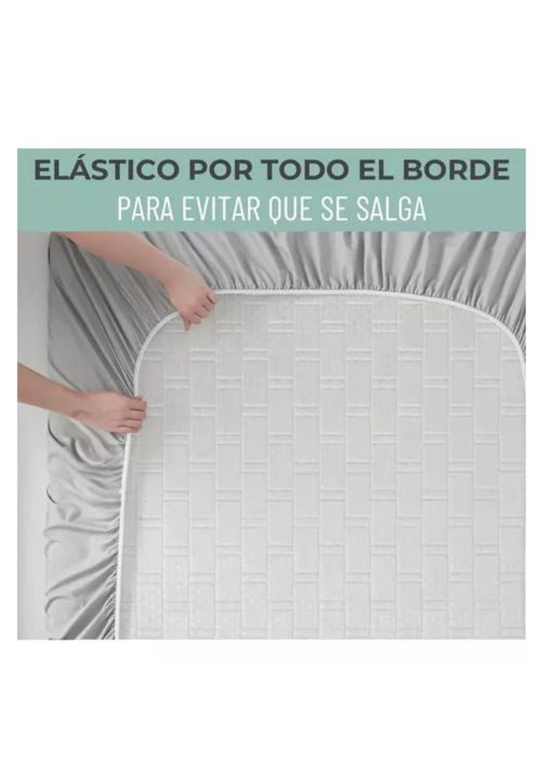 Sábana 1800 Ultra Suave + Funda Bordada - 2 Plazas Color Gris-3