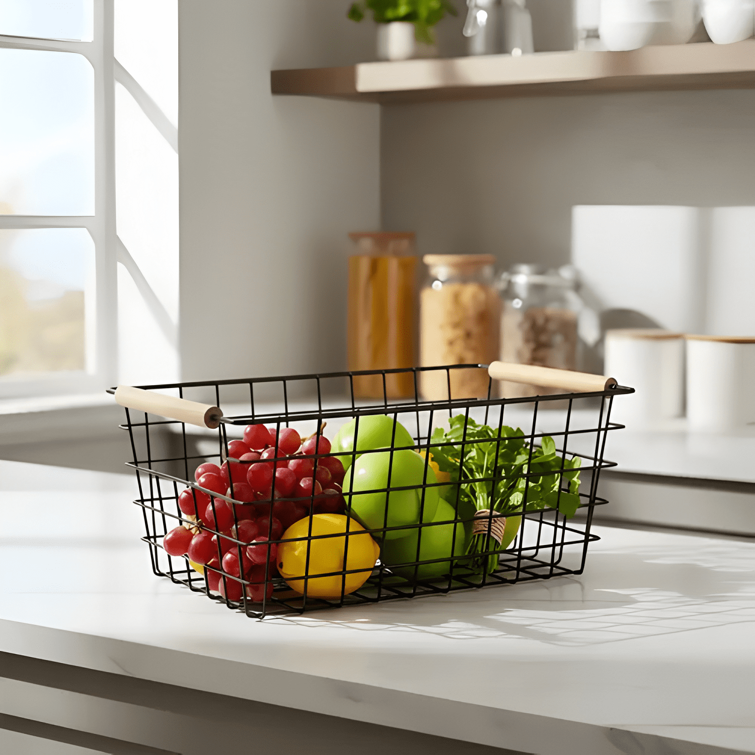 Cesta canasta rejilla metal 28x22x12 cm organizador-1