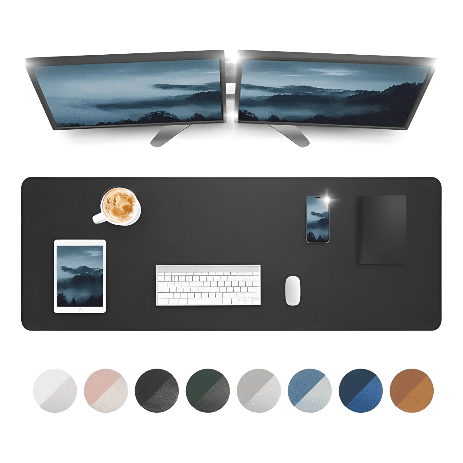 Mouse Pad Antideslizante XL Computech Ecocuero 80x40 Negro-0