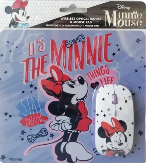 Kit mouse inalámbrico + pad Disney Minnie lila-1