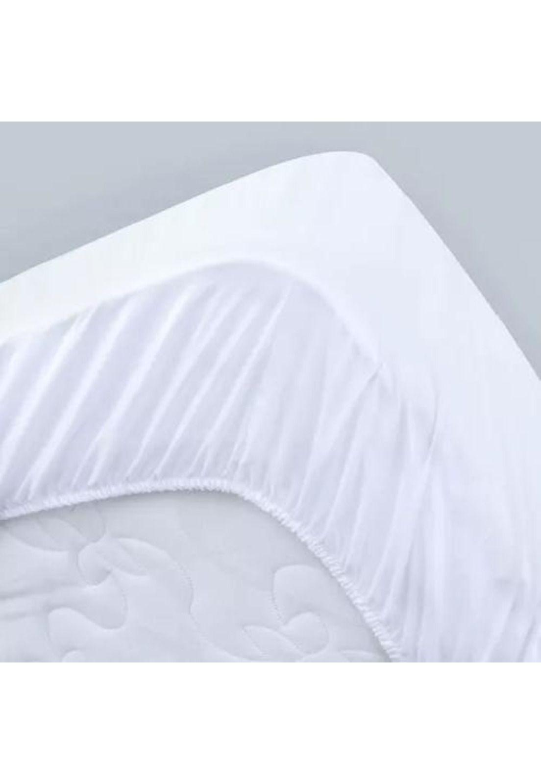 Cubrecolchón Impermeable - 1 Plaza 190x90+25 cm Color Blanco-3