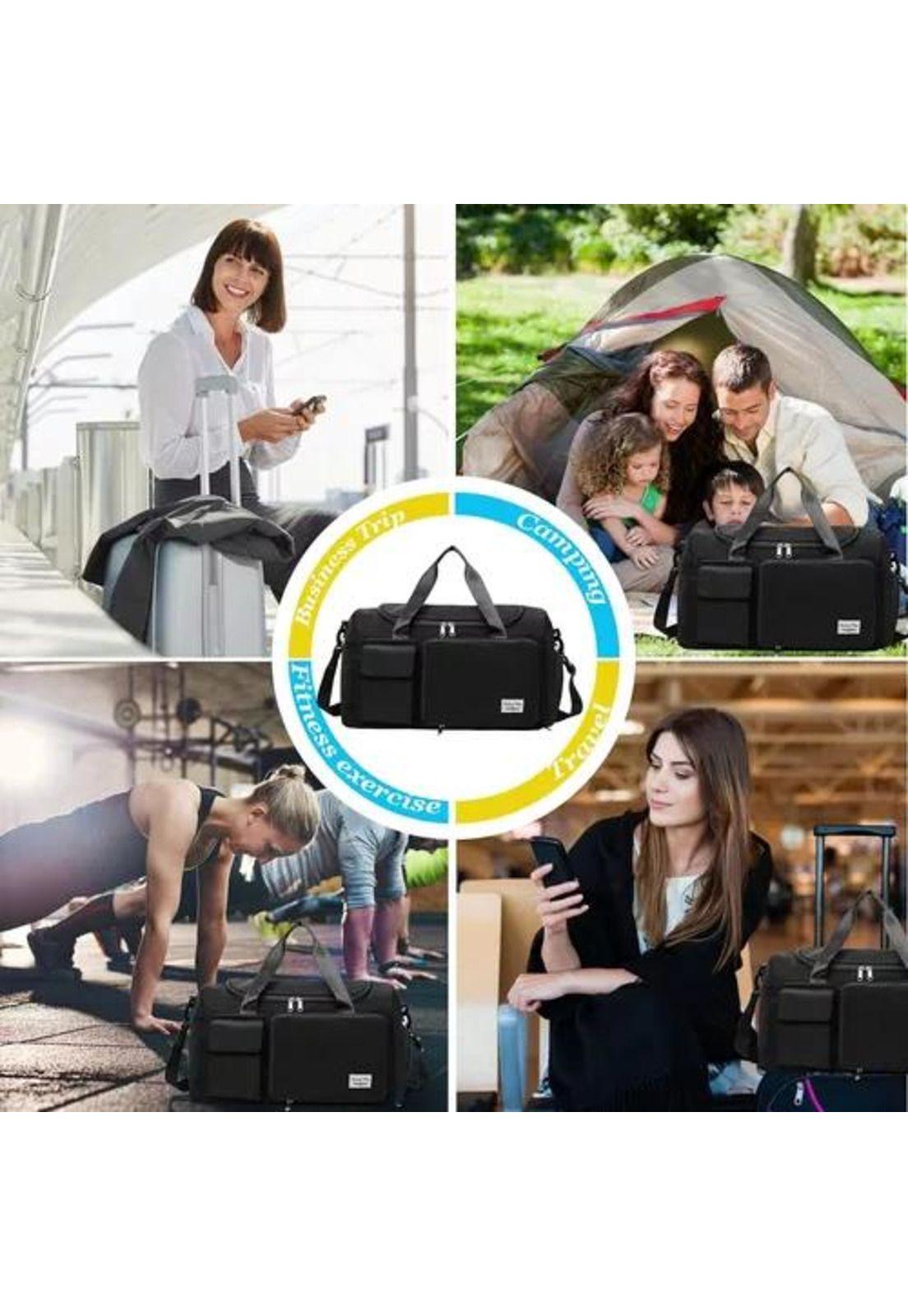 Bolso de viaje deportivo, 35 L, color negro-7