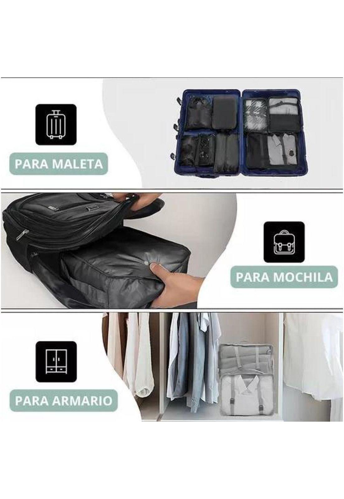 Juego de 8 Bolsas Organizadoras - Color Negro-3