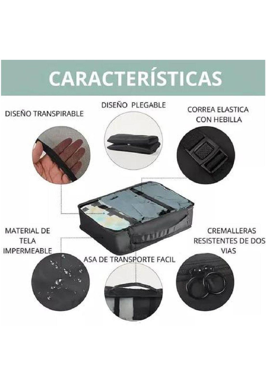 Juego de 8 Bolsas Organizadoras - Color Negro-6