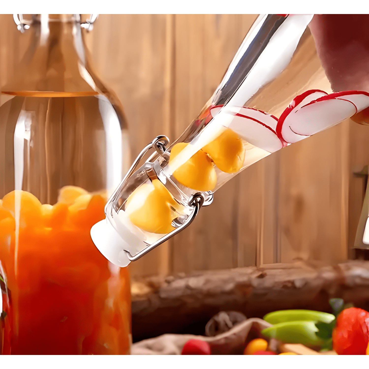 Frasco de vidrio hermético con tapa, vinagra o leche 31 cm-1