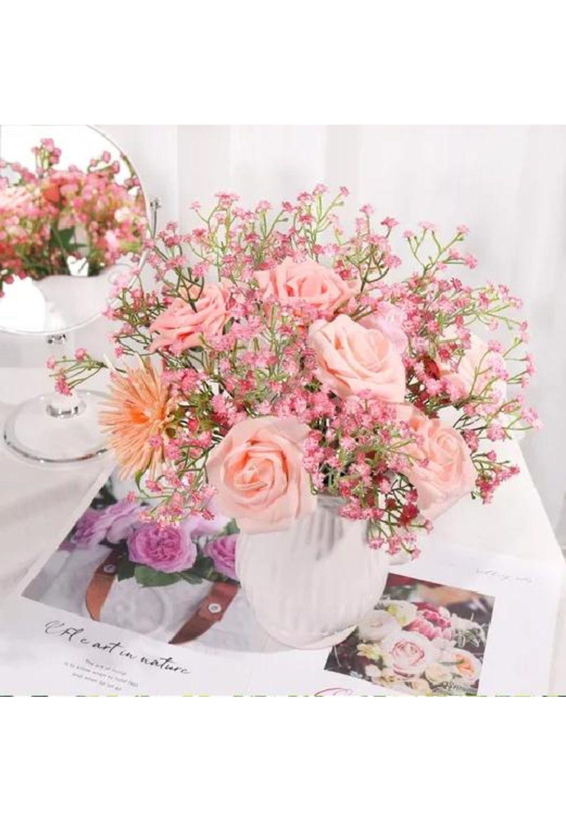 90 Flores Gypsophila para Arreglos Artificiales Flor Adornar-4