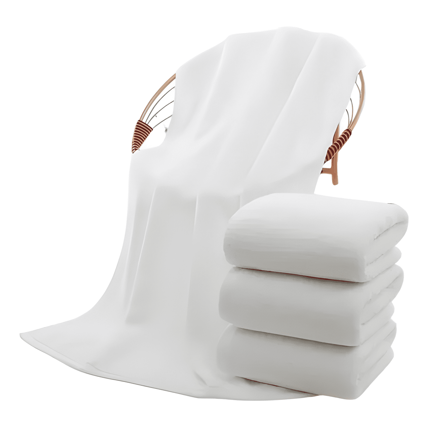Pack 6 toallas de baño de hotel algodón 140x70 Blanco #3-0